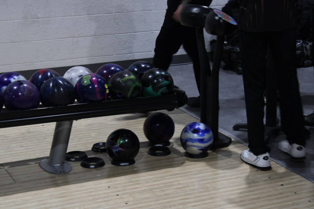 bowling balls in the ball return shifted